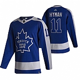 Toronto Maple Leafs 11 Zach Hyman Blue Adidas 2020-21 Reverse Retro Alternate Jersey Dzhi,baseball caps,new era cap wholesale,wholesale hats